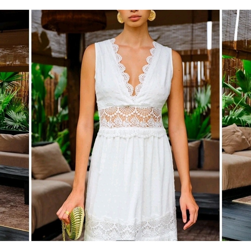 Commense White Lace Maxi Dress - Picture 3 of 9